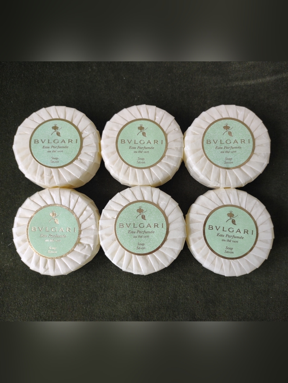 LOT OF 6 BARS BVLGARI AU THÉ VERT SOAP “GREEN TEA”  at 1.7 oz New, Sealed